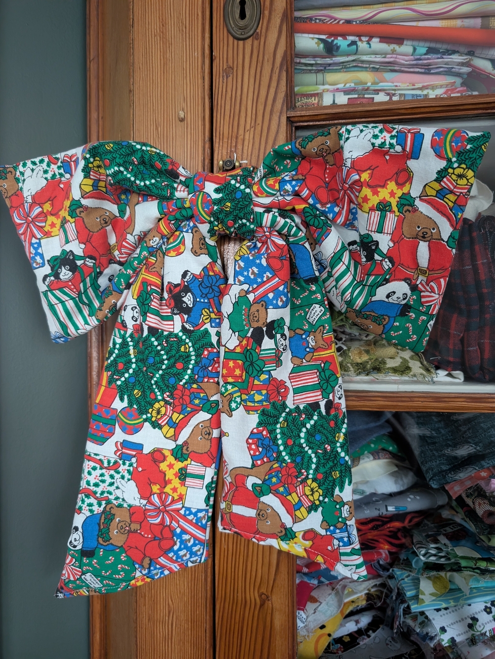 Holiday Christmas Oversized Fabric Bow